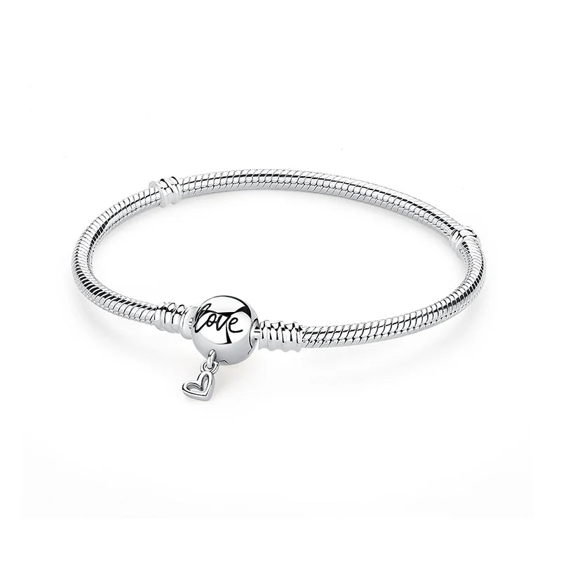 925 Sterling Silver Heart Charm Bracelet