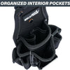 Black organized interior pockets tool pouch with a Melotough brand label