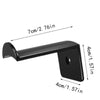 Black minimalist wall-mounted hat hook with strong adhesive, shown in profile view.