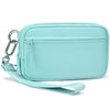 Checkered Zip-Around Wallet with Clear ID Window