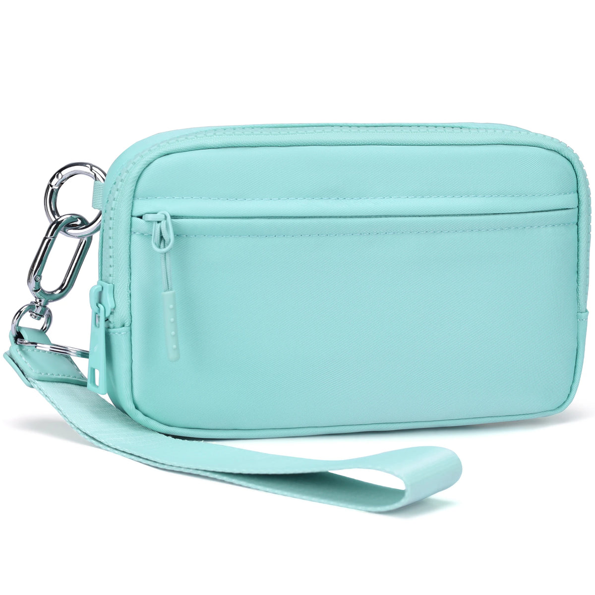 Checkered Zip-Around Wallet with Clear ID Window