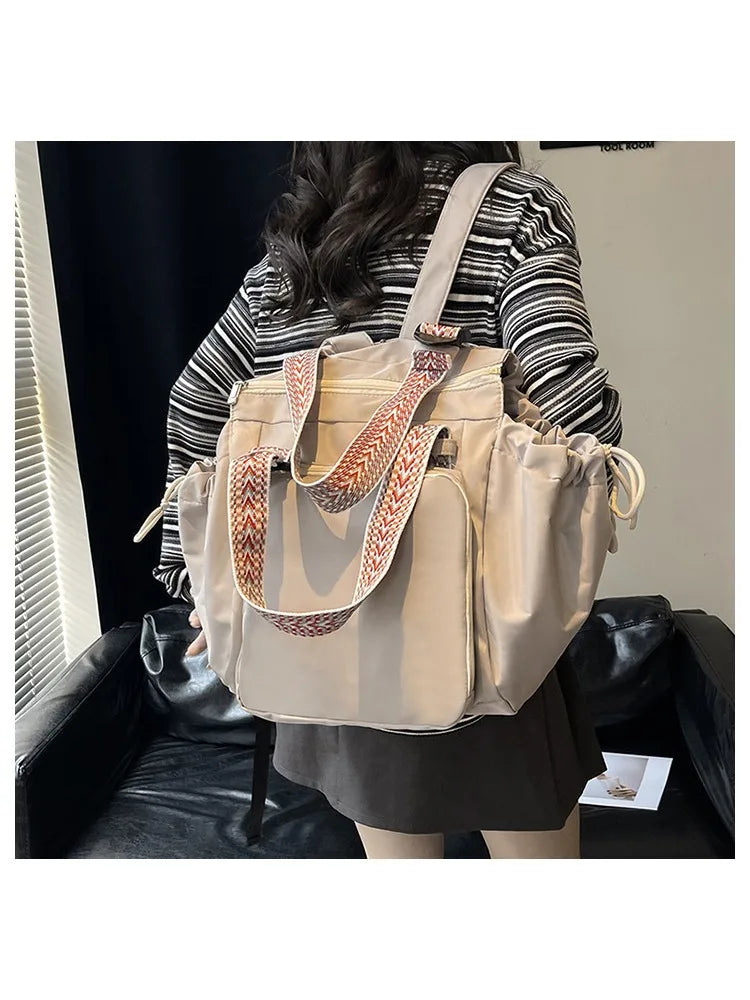 Versatile Nylon Shoulder Bag with Large Capacity