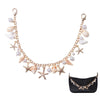 Ocean Pearl Shell Charm Bag Accessory with Gold Chain