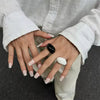 Geometric Resin Statement Ring