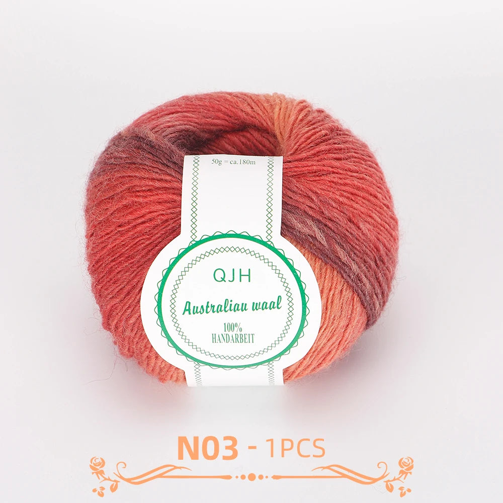 Multicolor Gradient Wool Yarn for Knitting and Crochet