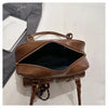 Women's Retro PU Leather Shoulder Bag with Multiple Pockets & Detachable Charm