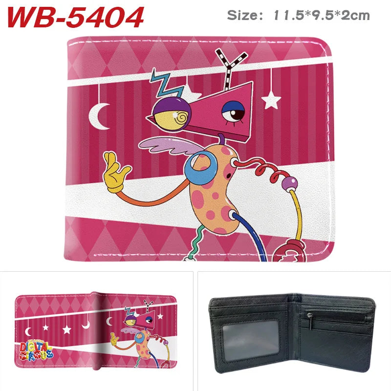 PU Leather Bifold Card Holder Wallet with Cartoon Print