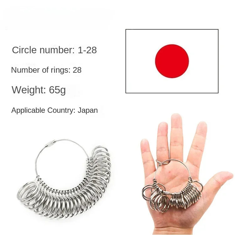 Stainless Steel Ring Sizer Gauge for Accurate Finger Measurement