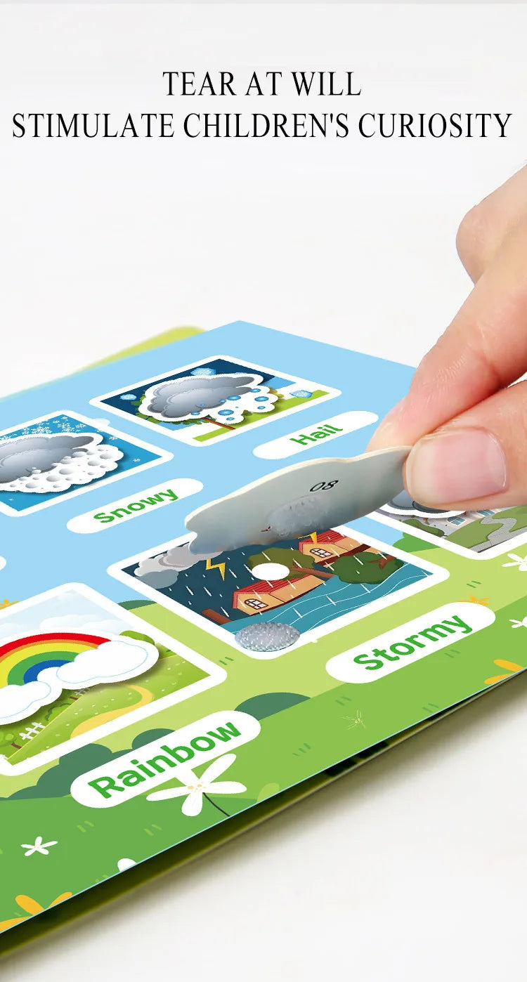 Montessori Busy Book for Toddlers – Reusable Sticker & Velcro Learning Activities