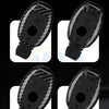 Two black slim carbon fiber car key covers shown from different angles.