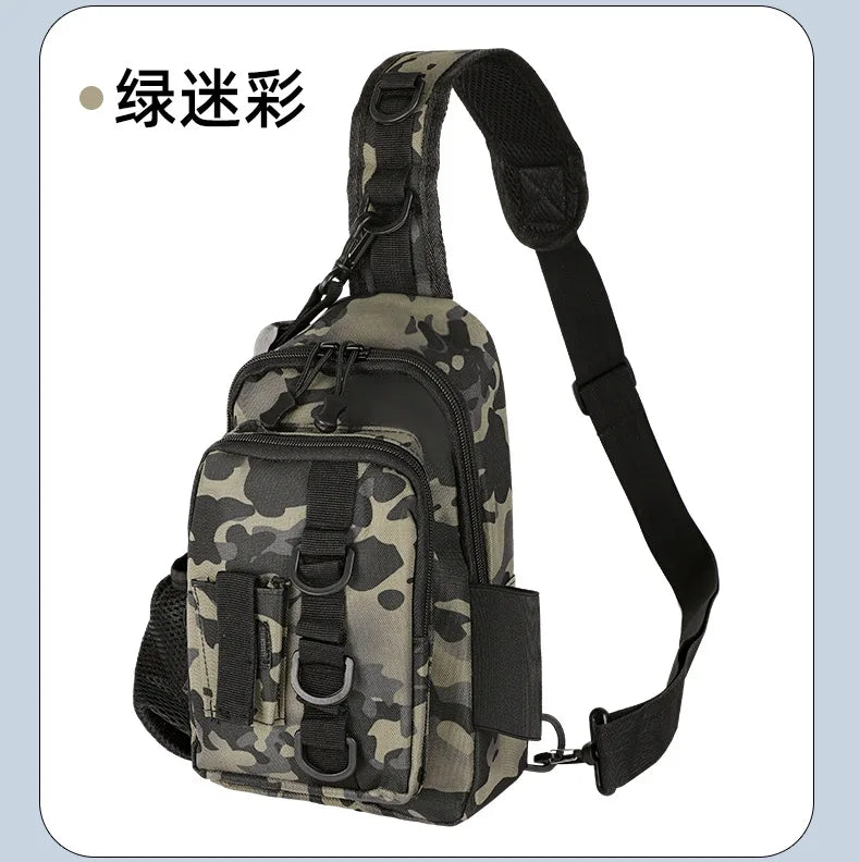 Waterproof Crossbody Fishing Gear Bag with Rod Holder