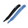 A black and blue magnetic staple remover pen with an ergonomic grip.