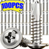 410 Stainless Steel Self-Tapping Screws with Truss Head (100-Pack)
