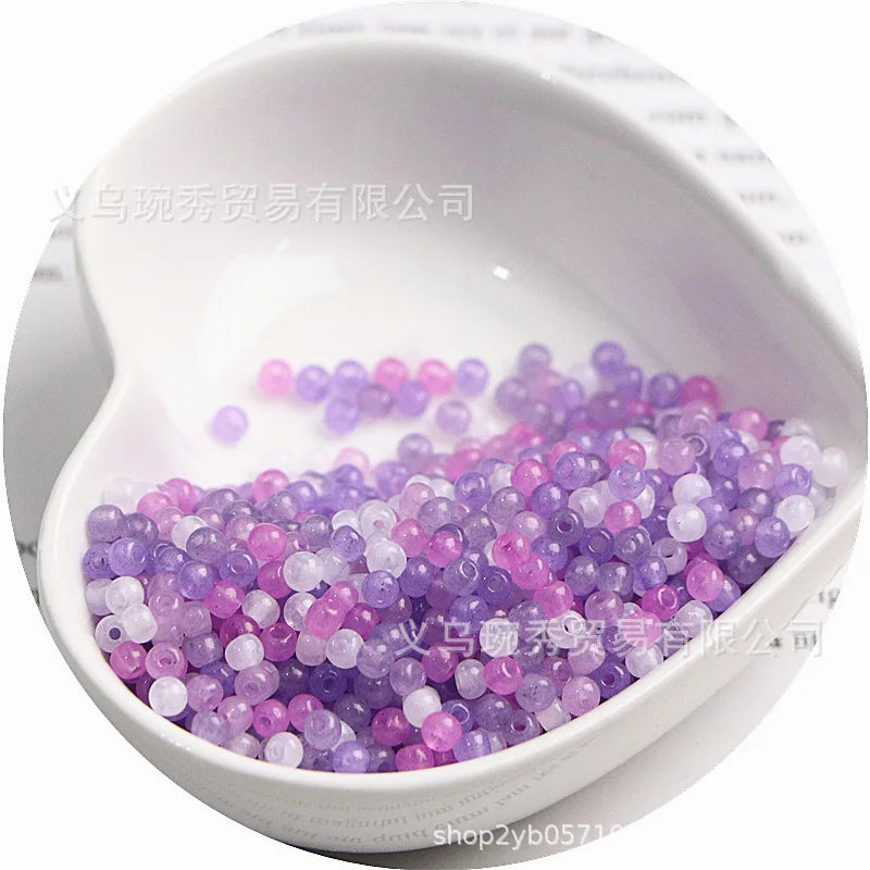 Jade Ice Glass Rice Beads for Jewelry Making