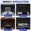 A collection of acoustic foam panels used for soundproofing in various rooms like an office, living room, media room, and gam