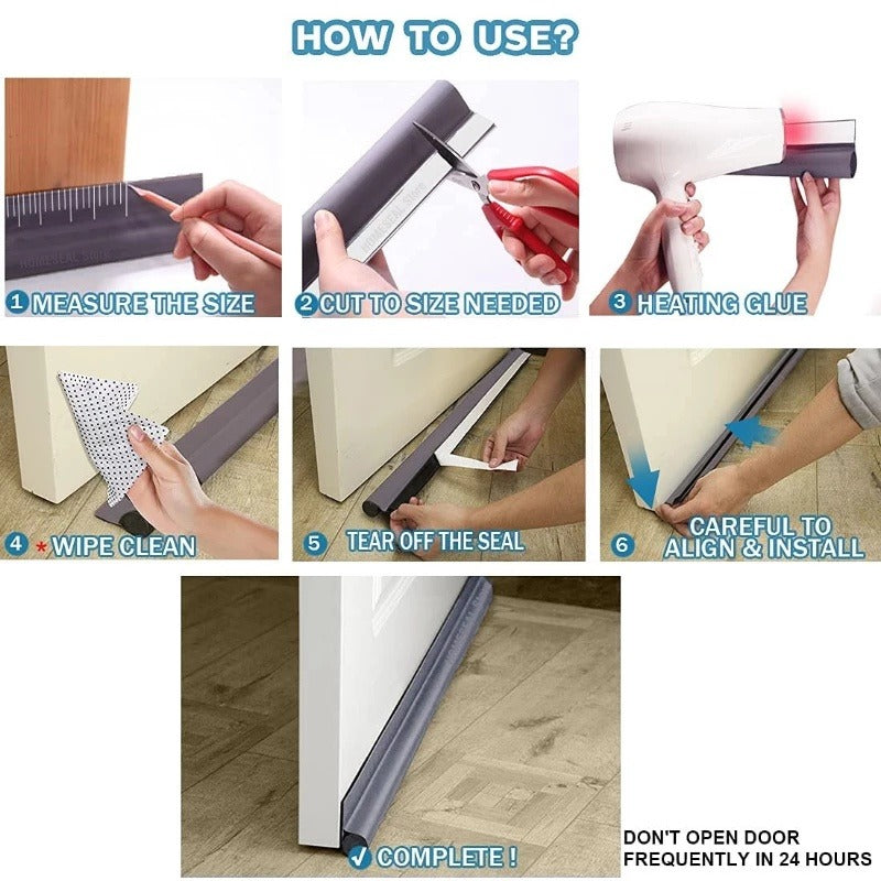 Adjustable Door Bottom Seal Strip Draft Stopper with Acoustic Foam