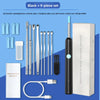 Black 9-piece set including ear cleaning tools, a packaging box, manual, charging cable, and storage bottle.