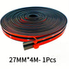 Roll of 27mm rubber T-shaped seal strip for windshield roof edge gap protection