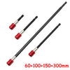 A set of self-locking socket extension bars in various lengths ranging from 60mm to 300mm.