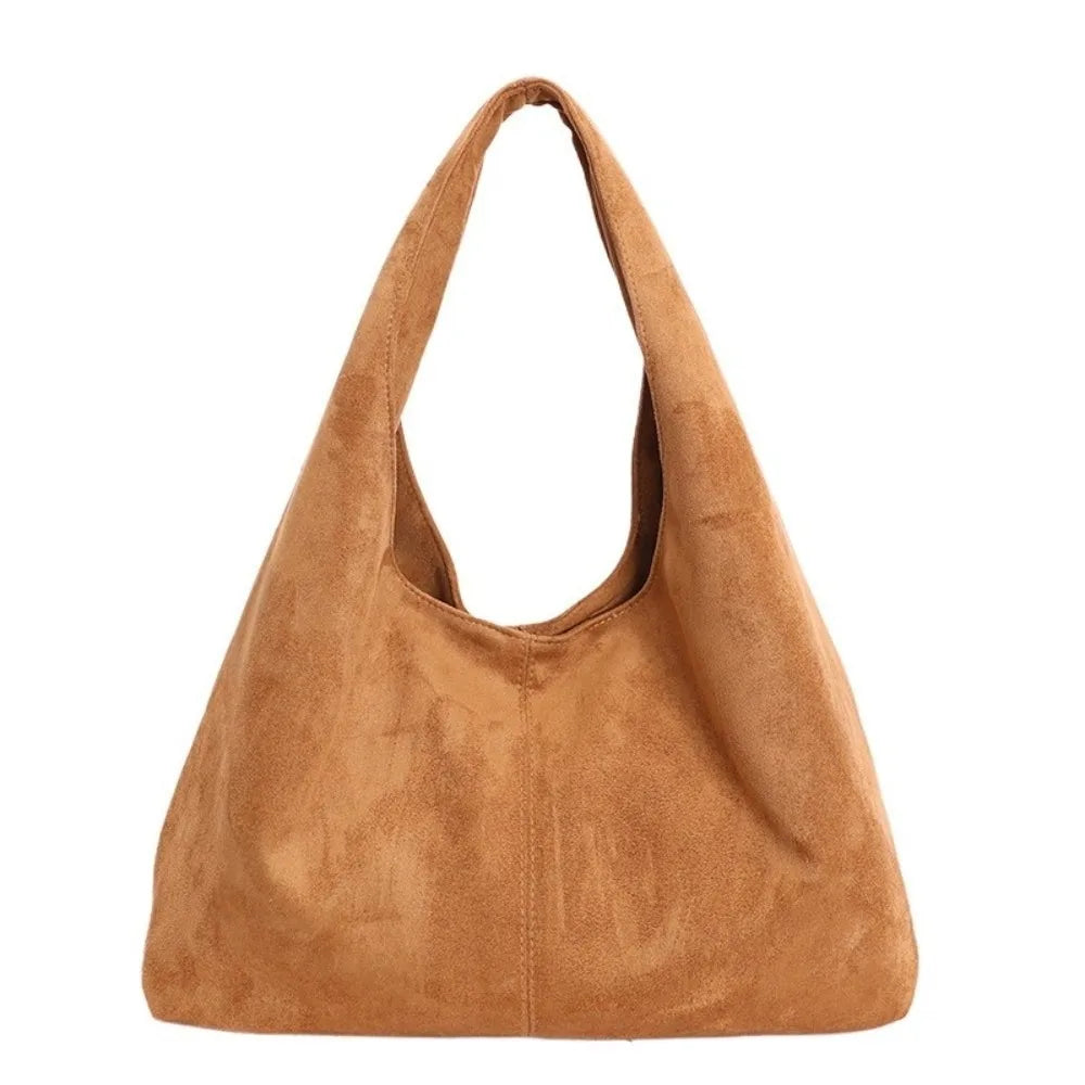 Retro Suede Shoulder Bag with Large Capacity