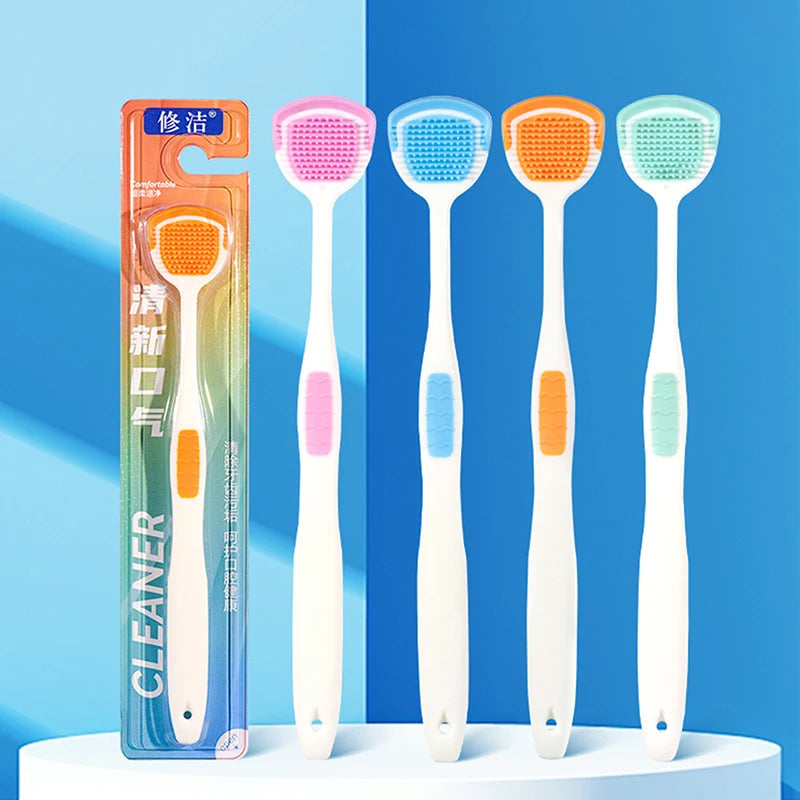 Soft Silicone Tongue Cleaner Set for Fresh Breath