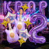 Purple Guitar Balloon Set for K-Pop Music Birthday Parties
