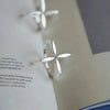 Adjustable Sterling Silver Cross Flower Ring