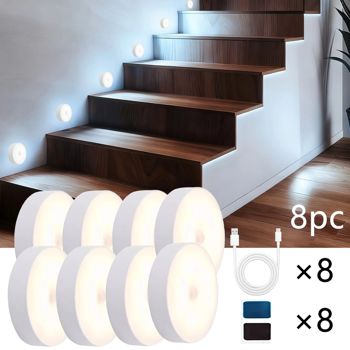 Motion Sensor LED Night Light with Magnetic Mount