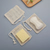 Set of 3 Natural Cotton Soap Saver Bags with Drawstring