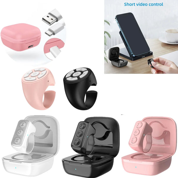Bluetooth Ring Remote Control with Charging Case