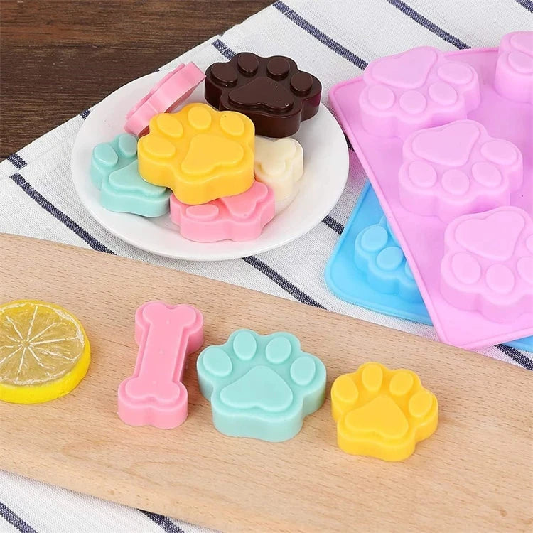 Pet Paw Print Silicone Mold Set for Baking and Treats