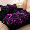 Gothic Triple Moon Starry Duvet Cover Set – Purple Botanical Mandala Bedding