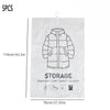 Five pieces of hanging vacuum storage bags for clothes shown against a white background.