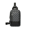 Men's Waterproof PU Leather Crossbody Bag with Geometric Pattern