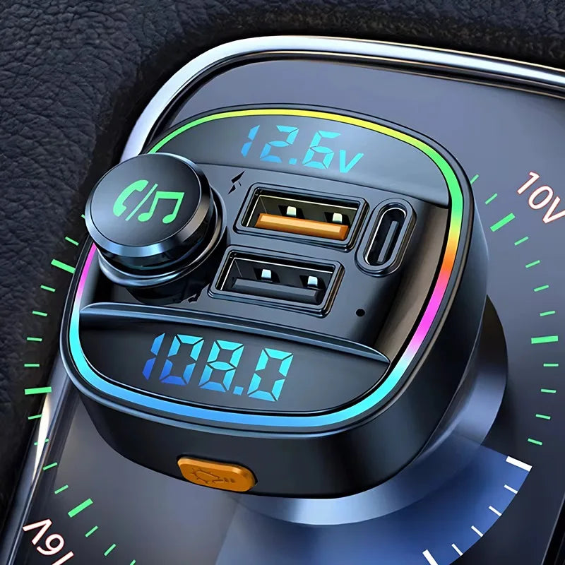 Bluetooth FM Transmitter with 22.5W Fast Charging Car Adapter