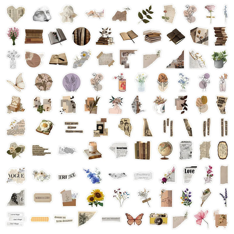 Vintage-Inspired Sticker Pack for Journals & Scrapbooks