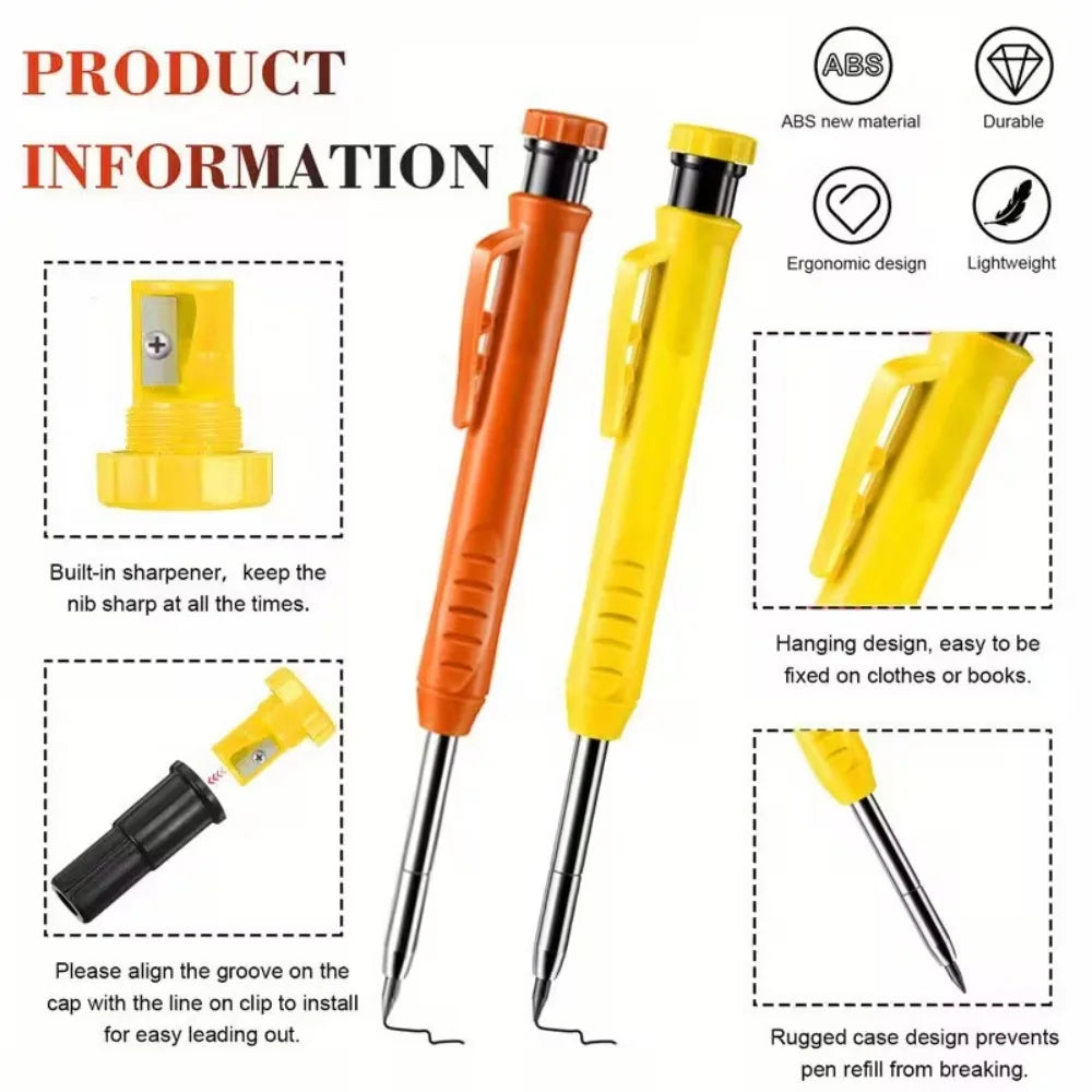 Precision Carpenter's Mechanical Pencil with Integrated Sharpener