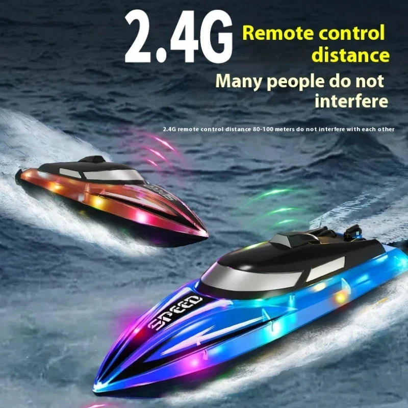 High-Speed Remote Control Speedboat with Double Propellers