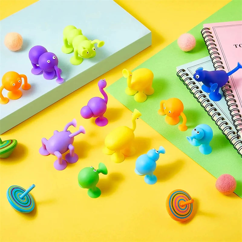 Soft Silicone Animal Building Blocks with Suction Cups