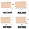 A set of soft felt handbag organizer inserts in various sizes XS, S, M, and L, showing dimensions for each.