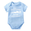 Funny Racing Baby Bodysuit - 'Watching Racing with Daddy' Newborn Romper