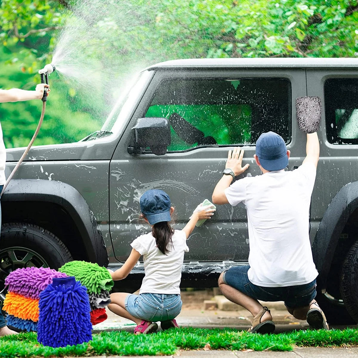 Premium Microfiber Chenille Car Wash Mitt – Scratch-Free & Ultra Absorbent
