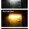 Three light effects demonstrating white, warm, and combined light output from a magnetic rechargeable COB work light.