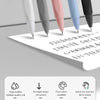 A display of five pack retractable gel pens in various colors, showing their fine point tips and ink quality features.