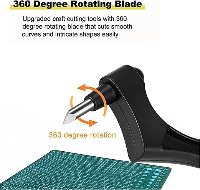 360° Rotating Blade Craft Cutter with 3 Replacement Blades