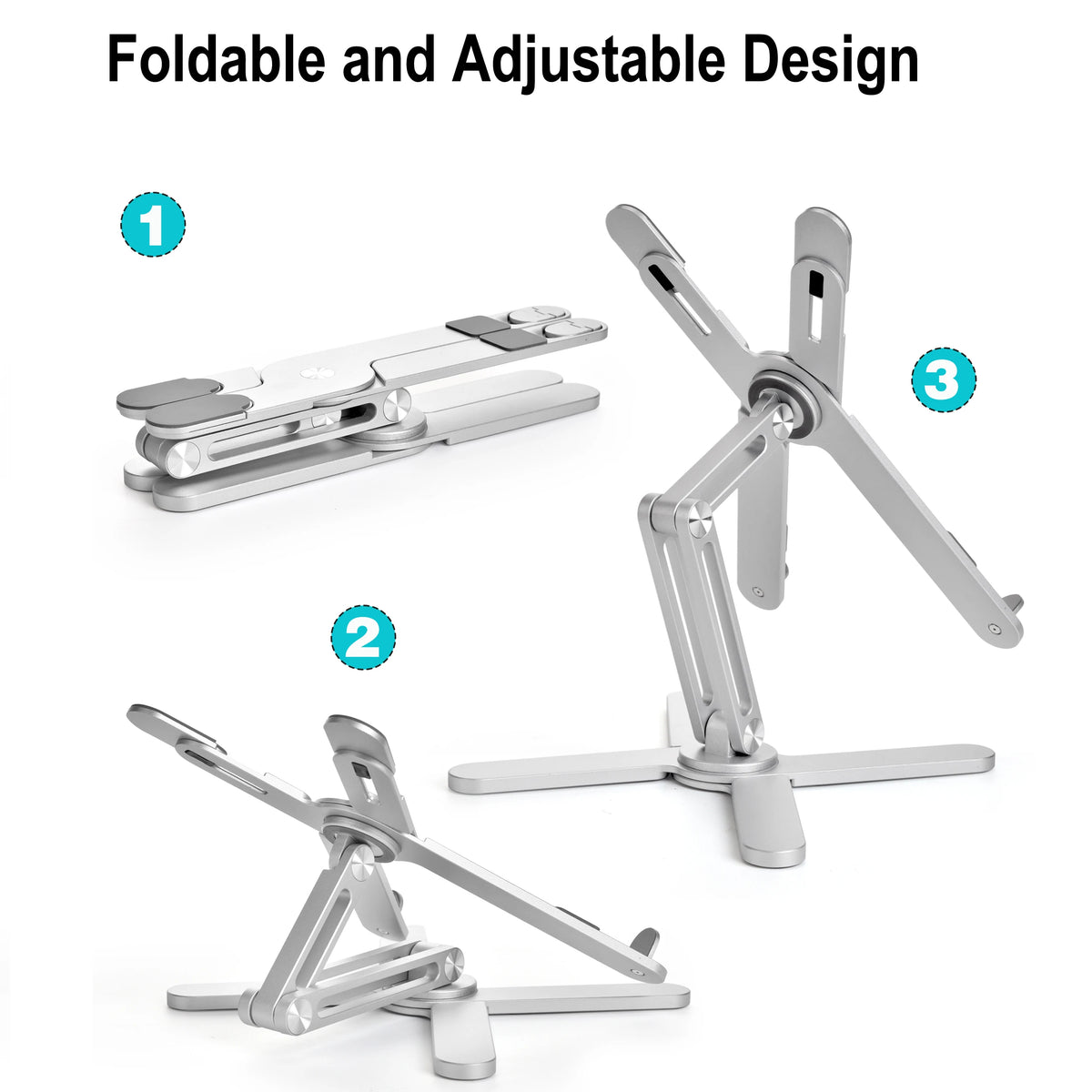 Foldable Aluminum Laptop Stand with 360° Rotation