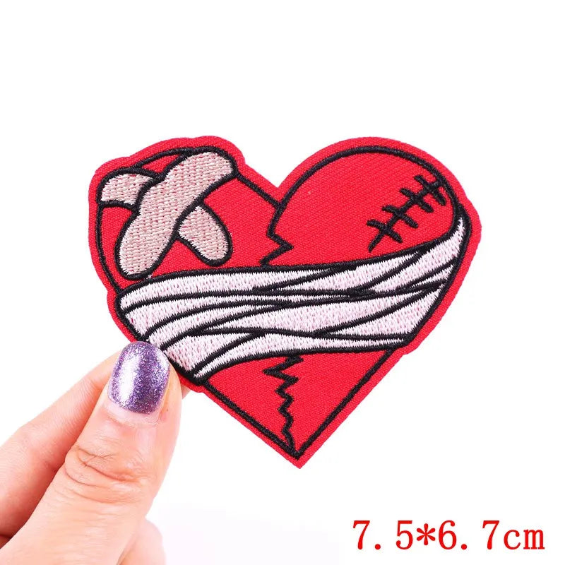 Encouraging Embroidered Iron-On Patches for Jackets, Jeans & Bags