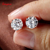 Moissanite Stud Earrings in Sterling Silver and Rose Gold Plating