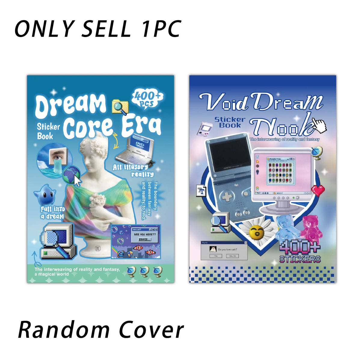Dream Core Japanese Sticker Book – 400+ Vintage & Aesthetic Stickers for Journaling
