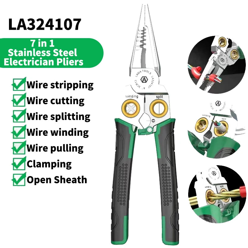 8-in-1 Multifunctional Wire Stripping Pliers with Electrical Test Function